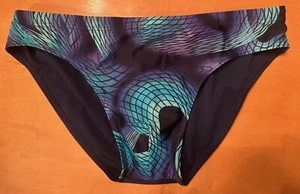 Men’s Vintage Rodeo Blue Swim Shorts Briefs Trunk Retro Lycra Nylon Swimsuit Med - Picture 1 of 1