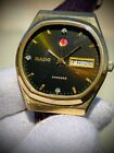 Vintage Mens Watch Rado Voyager Rare Green Dial Automatic Swiss 36mm Watch