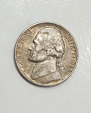 1989D Jefferson Nickel Double Die Obverse/Reverse strike error Cover