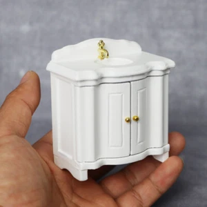 Puppenhaus Miniatur 1/12 Maßstab Weiß Waschbecken Möbel Badezimmer Puppe Zubehör - Bild 1 von 12