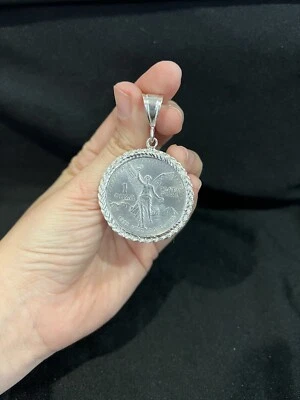 Bisel de Plata de Ley 925 1 Oz México Libertad PLATA PURA Moneda Moneda CENTENARIO Foto 1 de 4