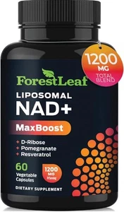 ForestLeaf Liposomal NAD Booster Supplement 1200mg NAD+ with Resveratrol 60 Caps - Picture 1 of 7
