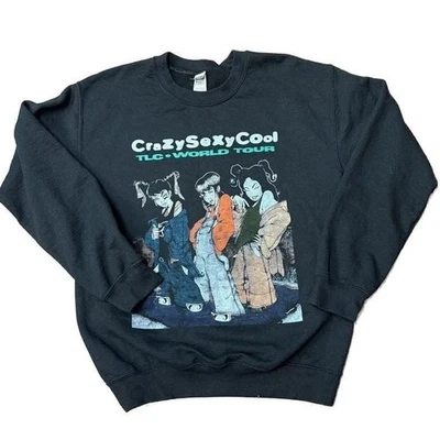 Sudadera Pullover Negra Vintage TLC Crazy Sexy Cool World Tour Años 90 Y2K Hip Hop Foto 1 de 4