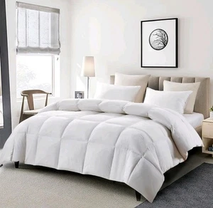 Serta Goose Feather Down Fiber Cotton Comforter King Size - 100% Cotton Duvet - Picture 1 of 8