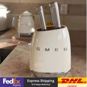 Smeg 7-teiliges NEU Messerblock-Set Edelstahl cremefarben - DHL EXPRESSVERSAND - Bild 1 von 7