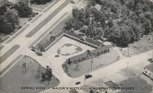 Kingsport,TN Aerial View Major's Motel Sullivan County Tennessee Postcard - Picture 1 of 2