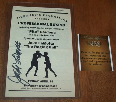 Folleto autografiado de Jake LaMotta Foto 1 de 2