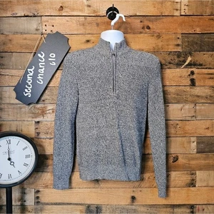 Izod Hombre Gris Jaspeado Preppy Cable Tejido Cremallera Henley Suéter Talla S - Imagen 1 de 14