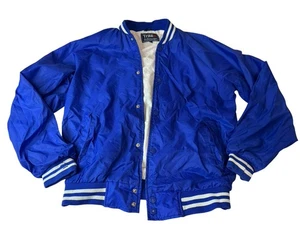 Vintage Gr. Small Trax Bomber Windbreaker Jacke Blau Baseball Football - Bild 1 von 8