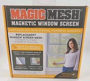 Magic Mesh MAGNETIC WINDOW SCREEN Customize to fit up to 36"x55" Fiberglass Mesh - Picture 1 of 4