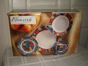 Vintage Potter & Smith FLOURISH 20-teiliges Porzellan Geschirrset Obst Teller Schüssel - Bild 1 von 9