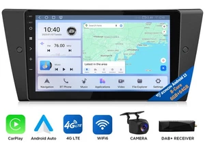 DAB+CAM+E90X6S 9" QLED Android 13 8Core Sat Nav Car Radio Stereo For BMW E90-E93 - Picture 1 of 24