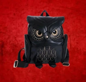 Nuevo Gótico Búho Oscuro Negro PU Imitación Cuero Mochila Bolso con Correa para el Hombro - Imagen 1 de 6