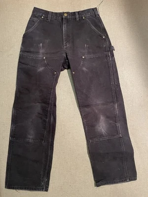 Pantalones Carhartt 30x30 Doble Rodilla B01 Negro Desteñido Envejecido Foto 1 de 4