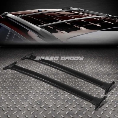 PARA 08-13 TOYOTA HIGHLANDER NEGRO ALUMINIO ESTILO OE BARRA TRANSVERSAL SUPERIOR RIEL Foto 1 de 4