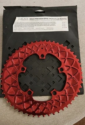 absoluteBlack 52t OVAL Compact Road 5-Arm 110mm 10/11-Speed CNC Chainring Set - Image 1 of 4