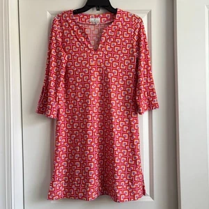 Jude Connally Women’s Nancy Dress Geometric Print Sz S Preppy Vacation - Picture 1 of 9