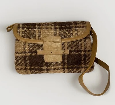 Dolce & Gabbana Women Wool Blend Plaid Crossbody Bag Authentic D&G leather strap - image 1 of 4