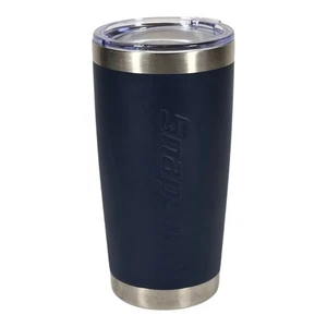 Snap-on 20oz Coffee Mug Tumbler Navy Blue-Embossed Lettering Stainless Steel - Picture 1 of 5