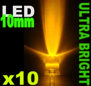 511/10# LED jaune 10mm 10pcs + résistance 40000mcd - Imagen 1 de 1