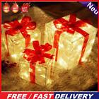 Christmas Warm Light LED Gift Box Decoration 3 Pcs Wedding Holiday Party Decor