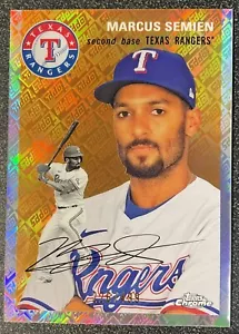 2023 Topps Chrome Platinum Anniversary Marcus Semien Topps Logo Refractor #/499 - Picture 1 of 2
