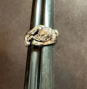 S925 Sterling Silver Stretching Cat Ring Size 6.25 - Picture 1 of 11