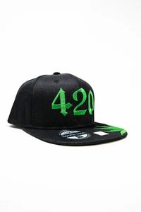 Sombrero negro 420 hojas Snapback - Imagen 1 de 6