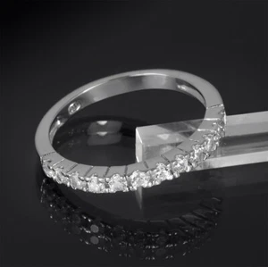 0,25 Karat Karat Brillant Rundschliff 2 mm Damen Ehering Ring massiv Silber - Bild 1 von 4