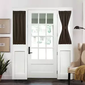 Black Out Door Curtains French Door Panel - 25x40 Inch Thermal Insulated Window - Picture 1 of 12