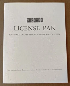 Vtg 1991 VAX VMS Digital DEC Equipment License PAK Key Certificates w/Folder L - Picture 1 of 8