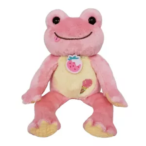 Pickles the Frog Bean Puppe Erdbeermilch Plüschtier Pickles the Frog rosa 16 cm - Bild 1 von 2