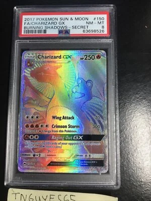 2017 Pokemon Burning Shadows Secret Charizard GX #150 PSA 8 Near Mint-Mint New - Image 1 of 4