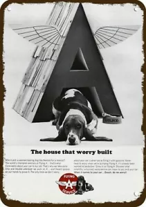 1965 BASSET HOUND Hund Axelrod Flying A Gas VntLook DEKORATIVE REPLIK METALLSCHILD - Bild 1 von 1
