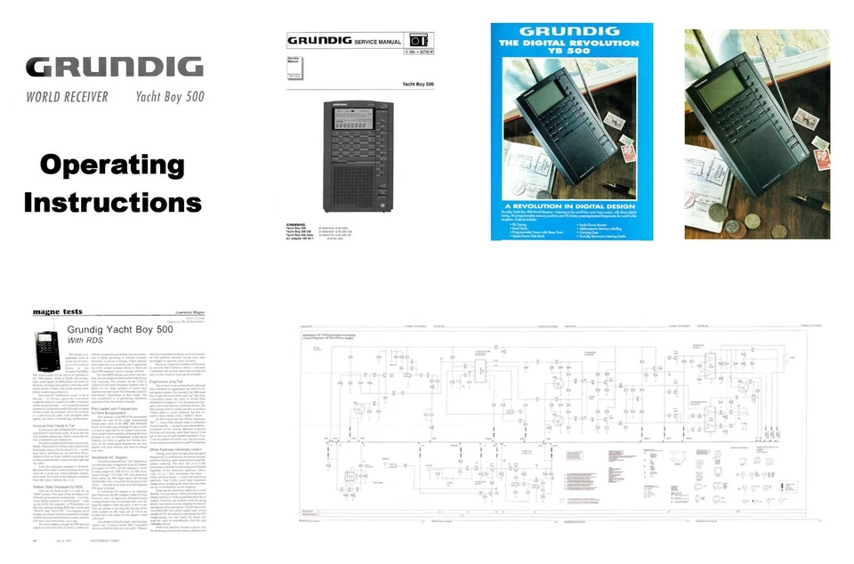 GRUNDIG YACHT BOY 500 ИНСТРУКЦИЯ + РУКОВОДСТВА ПО ОБСЛУЖИВАНИЮ + 11x17" + ЦВЕТНАЯ РЕКЛАМА - Изображение 1 из 1