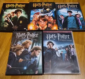 Lot of 5 Harry Potter DVDs - Chamber of Secrets Prisoner of Azkaban Philosopher - Imagen 1 de 4