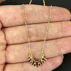 Collar con cable de oro 14K Sunburst 1 mm 18" - Imagen 1 de 8