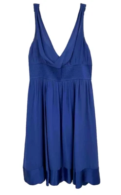 Moulinette Soeurs Royal Blue Silk Sleeveless Midi Dress Sz 8 romantic feminine - Image 1 of 4