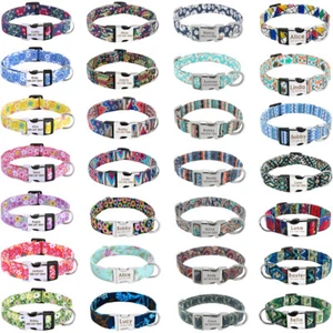 Collar de perro de nailon personalizado con hebilla de nombre grabada ajustable para niño niña - Imagen 1 de 58
