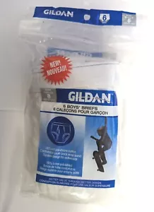 Gildan Boys Briefs Size 8, Soft 100% Cotton White 6-Pack, NEW - Picture 1 of 3