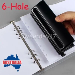6 Holes Punch Tool Adjustable A4 A5 A6 Loose-Leaf DIY Craft Puncher Office tool - Picture 1 of 11