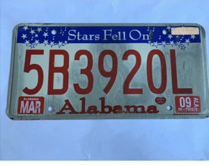 Matrícula de Alabama 2009. ESTRELLAS CAYERON SOBRE ALABMA # 5B 392 OL - Imagen 1 de 4