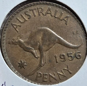 Moneda predecimal de centavo australiano 1956 sin clasificar (lote 507) - Imagen 1 de 2