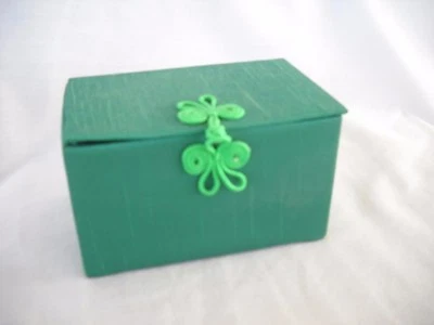 Recipe Card File Box 3x5 Green Jewelry Keepsake Trinket Storage Basket EMPTY - Image 1 of 4