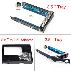 2,5 pouces 3,5 pouces disque dur SAS SATA adaptateur plateau caddy pour HP ProLiant DL360 DL380 ML350 G8 G9 - Photo 1/18