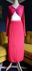 COAST colour block cut out pink long dress holiday party size 18 eve wedding 