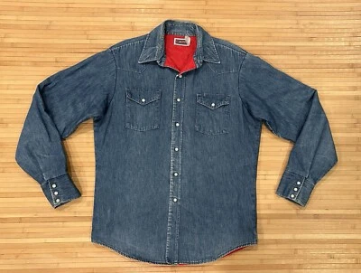 Chaqueta vaquera Big Mac vintage vaquera tareas perlas broches de presión forro acolchado medio EE. UU. Foto 1 de 4