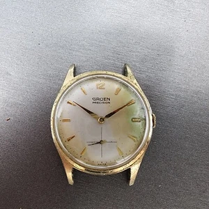 Gruen Precision Watch Men 33mm White Dial Gold Tone Small Seconds READ!!! 510 R - Picture 1 of 12