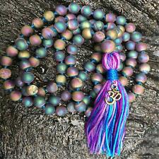 8mm color hematite 108 bead Mala tassel snecklace Spirituality Japa Mala Chakra