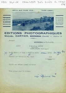 Dépt 16 - Montmoreau - Belle Entête Editions Photographiques du 28/10/1952 - Picture 1 of 1